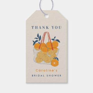 Étiquettes-cadeau Watercolor Orange Citrus Bridal Branch Thank You