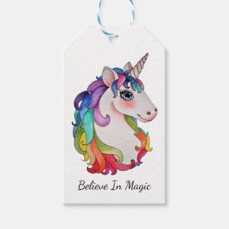 Étiquettes-cadeau Watercolor Unicorn