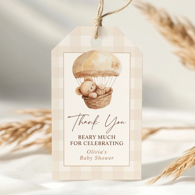 Étiquettes-cadeau We Can Bearly Wait Baby Shower Thank You Favor (Créateur téléchargé)