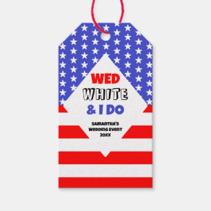 Étiquettes-cadeau Wed, White & I Do Patriotic Mariage Event