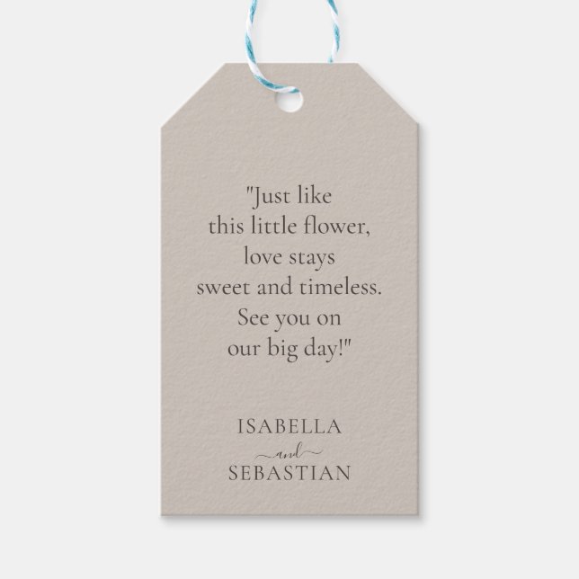 Étiquettes-cadeau Wedding Soft Beige Lavender Touch (Devant)