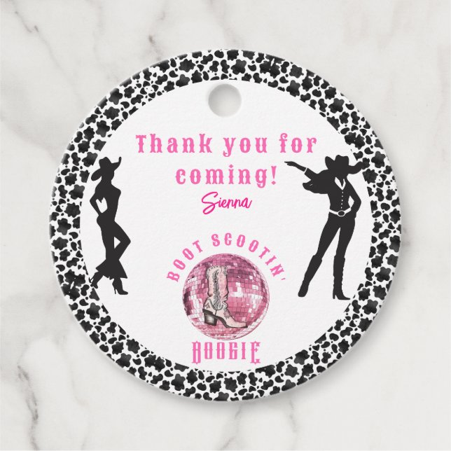 Étiquettes Cadeau Week-end d'enterrement de Nashville Cowgirl Disco  (Devant)