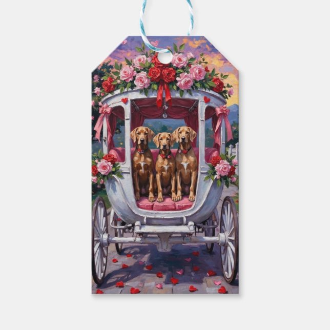 Étiquettes-cadeau Weimaraner Dog Valentine's Day  (Devant)