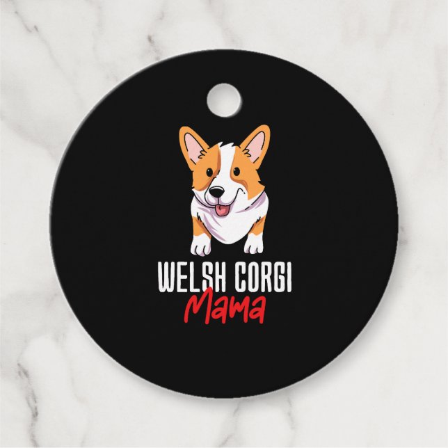 Étiquettes Cadeau Welsh Corgi Mama (Devant)