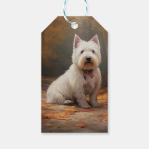 Étiquettes-cadeau West Highland White Terrier à l'automne Leaves aut