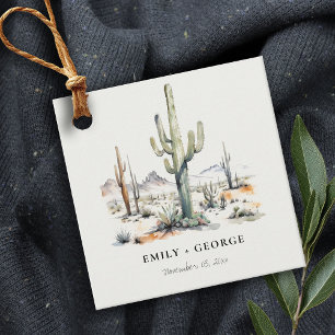 Étiquettes Cadeau Western Boho Cactus Mariage du paysage du désert