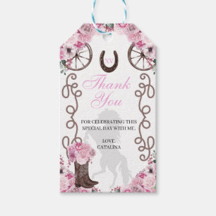 Étiquettes-cadeau Western Pink Ranchero Quinceanera Tags cadeaux