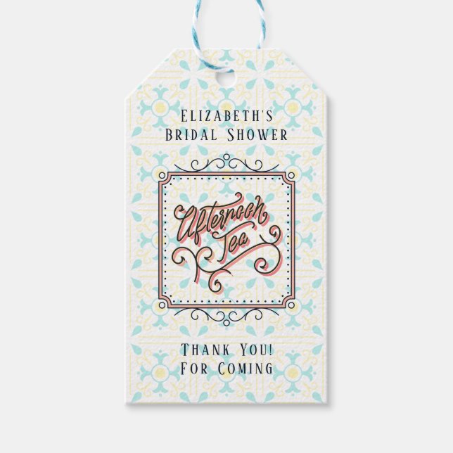 Étiquettes-cadeau Whimsical Afternoon Tea Tags cadeaux (Devant)