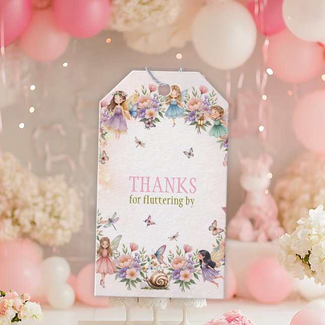 Étiquettes-cadeau Whimsical fairy garden 1st birthday  (Créateur téléchargé)
