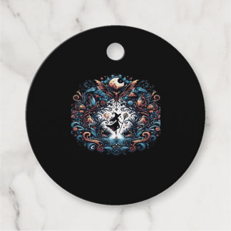 Étiquettes Cadeau Whimsigoth sorcière dans un classique