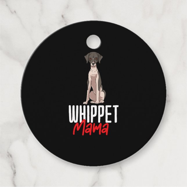 Étiquettes Cadeau Whippet Mama (Devant)