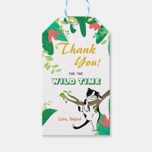 Étiquettes-cadeau Wild One Kitty Chat Kitten 1er Invitation annivers