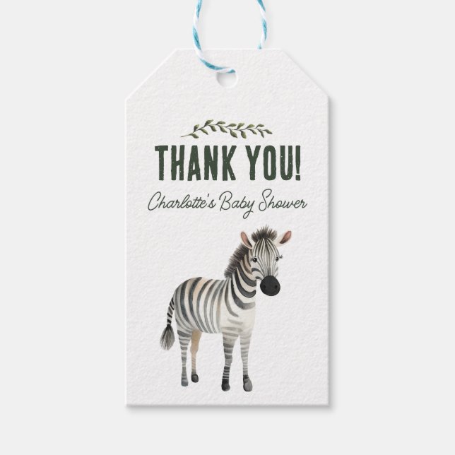 Étiquettes-cadeau Wild One Safari Animaux Baby shower Merci (Devant)