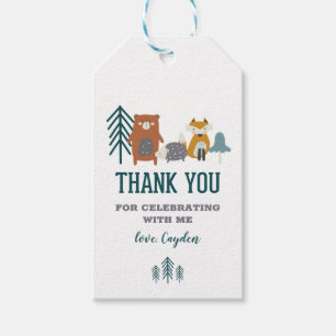 Étiquettes-cadeau Wild One Woodland Animal Premier Anniversaire en f
