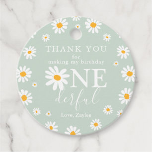 Étiquettes Cadeau Wild Un 1er anniversaire fête Boho Retro Daisy Fav