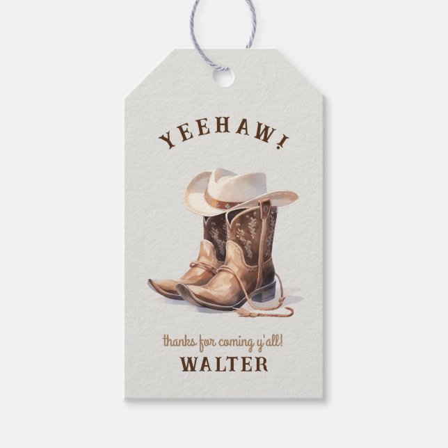 Étiquettes-cadeau Wild West Modern Cowboy (Devant)