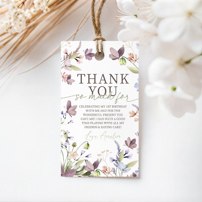 Étiquettes-cadeau Wildflower Birthday Favor Tags (Créateur téléchargé)