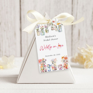 Étiquettes-cadeau Wildly In Love Wildflower Watercolor Bridal Shower