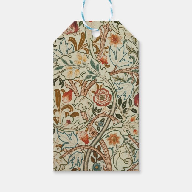 Étiquettes-cadeau William Morris Acanthus Broderie Motif Floral (Devant)