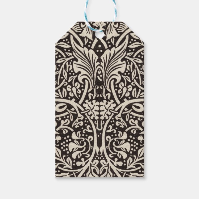 Étiquettes-cadeau William Morris Daffodil Papier peint floral (Devant)