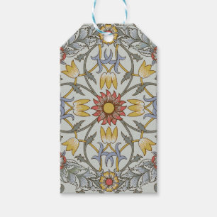 Étiquettes-cadeau William Morris Floral Circle Flower Illustration