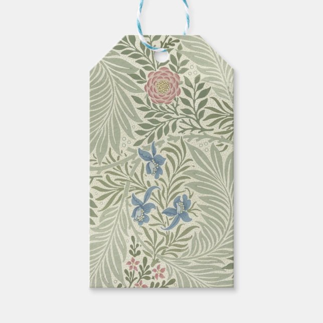 Étiquettes-cadeau William Morris Larkspur Fond d'écran floral (Devant)
