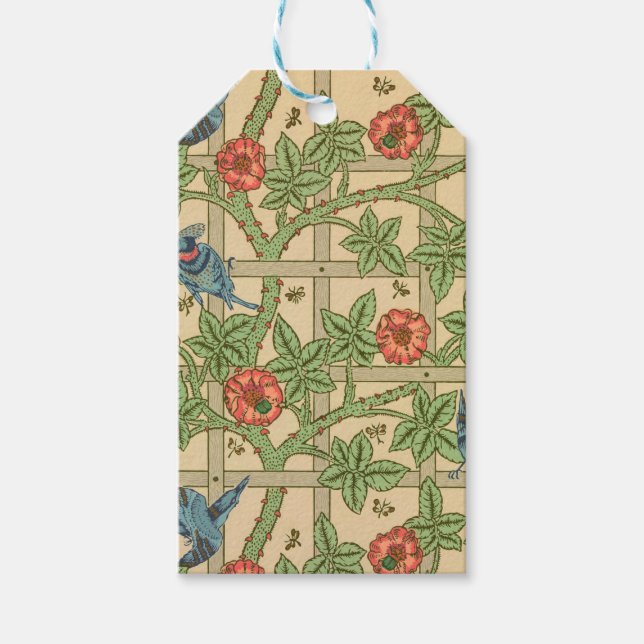 Étiquettes-cadeau William Morris Trellis Design classique de papier  (Devant)