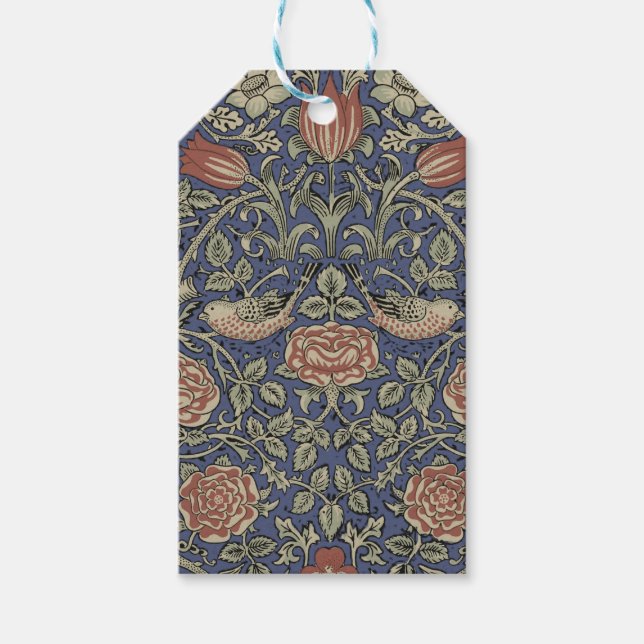 Étiquettes-cadeau William Morris Tudor Fond d'écran Rose (Devant)