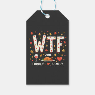 Étiquettes-cadeau WIne Turquie Famille drôle Thanksgiving