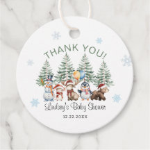 Winter Animal Baby Shower Thank You