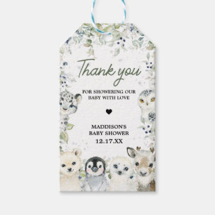 Étiquettes-cadeau Winter Arctic Animaux Baby shower Favoriser les ét