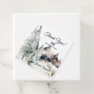 Étiquettes Cadeau Winter Forest Watercolor Favor Tags