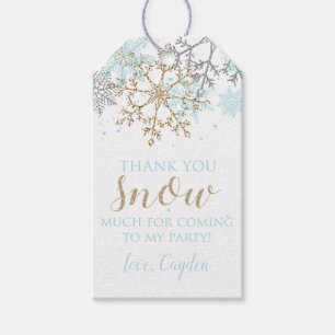 Étiquettes-cadeau Winter Onederland Blue and Gold Snowflake Tags