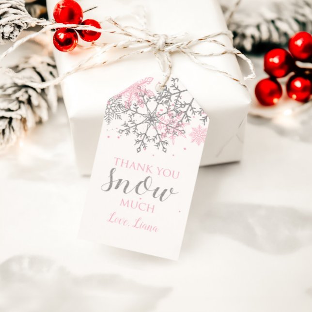Étiquettes-cadeau Winter Onederland Flacon de neige Favoriser les ét (Créateur téléchargé)