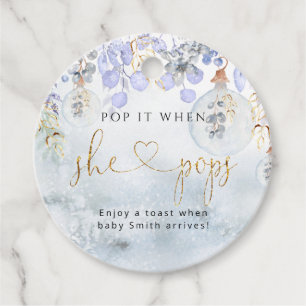 Étiquettes Cadeau Winter Pop it quand elle lance baby shower Favoris