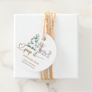 Étiquettes Cadeau Winter Pop it quand elle pop baby shower