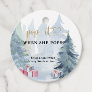 Étiquettes Cadeau Winter Pop it quand elle pop baby shower