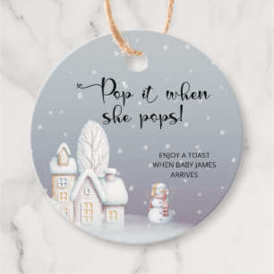 Étiquettes Cadeau Winter Pop it quand elle pop baby shower