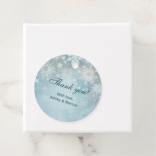 Étiquettes Cadeau Winter Wonderland Snowflake (En situation)