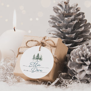 Étiquettes Cadeau Winter Woodland Pine Tree Holiday Tags cadeaux