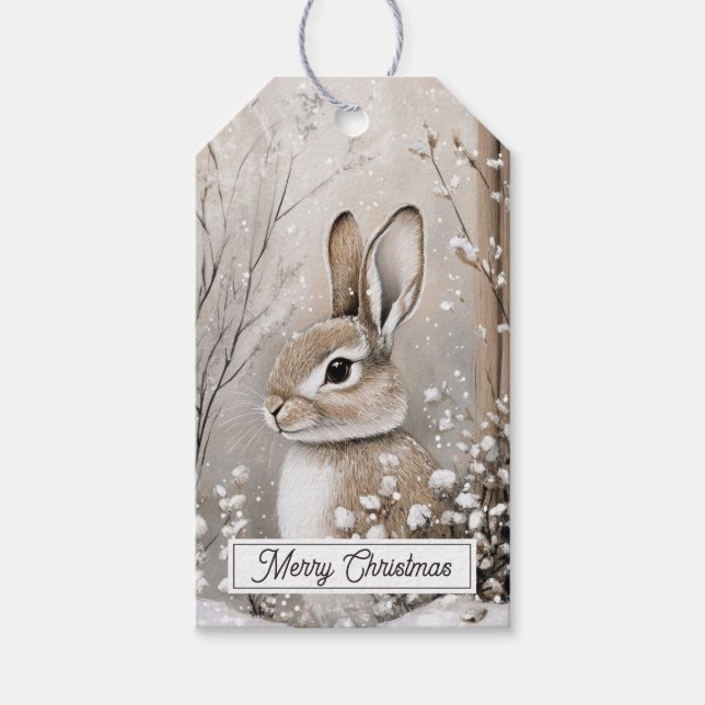 Étiquettes-cadeau Winter Woodland Wishes (Devant)