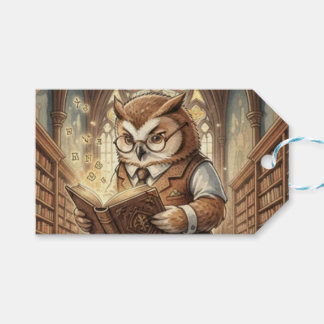 Étiquettes-cadeau Wise Owl Librarian Vintage Watercolor Gift Tag