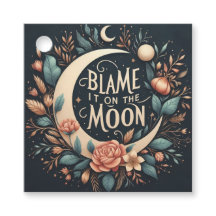 Witchy Floral Blame It On Moon Favor Cadeaux Tags