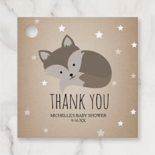 Étiquettes Cadeau Wolf Pup Cactus Desert Stars Baby shower
