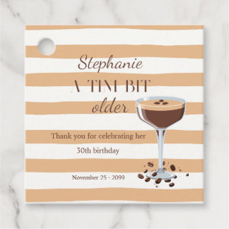 Étiquettes Cadeau Woman's A Tini Bit Older Espresso 30th Birthday