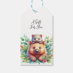 Étiquettes-cadeau Wombat animal sauvage