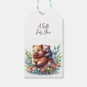 Étiquettes-cadeau Wombat animal sauvage
