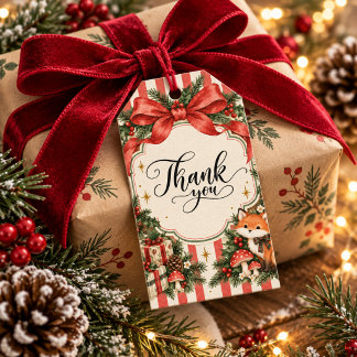 Étiquettes-cadeau Woodland Christmas Anniversaire Hiver ONEderland