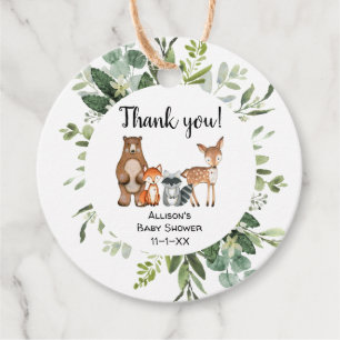 Étiquettes Cadeau Woodland forêt amis animaux merci