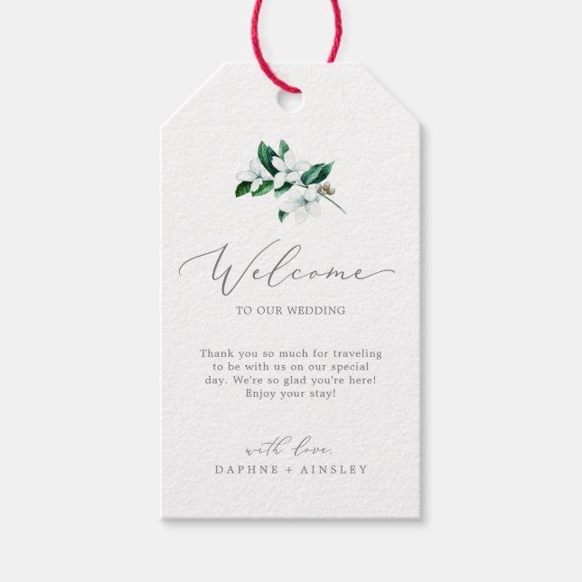 Étiquettes-cadeau Woodland Greenery Mariage Bienvenue (Devant)